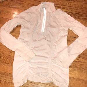 White 1/4 zip Athleta Long sleeve